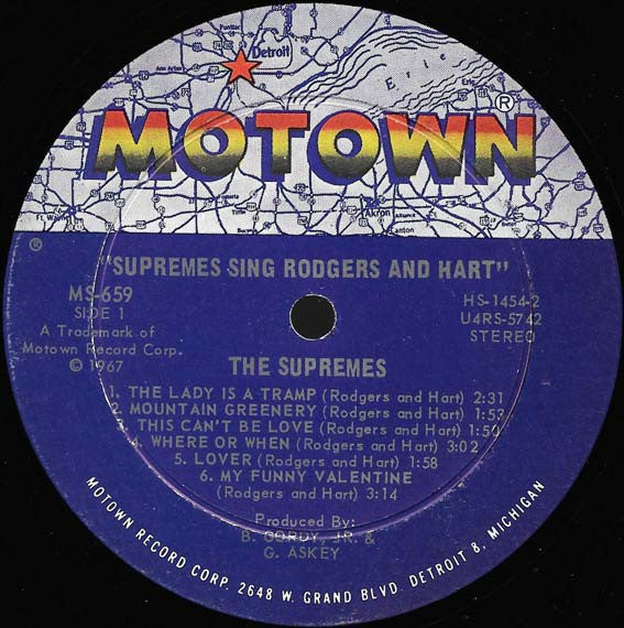 The Supremes - The Supremes Sing Rodgers & Hart - LP