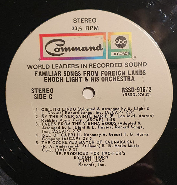 Enoch Light And His Orchestra - Familiar Songs From Foreign Lands - LP