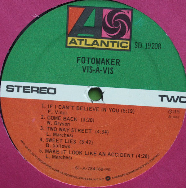 Fotomaker - Vis-à-Vis - LP