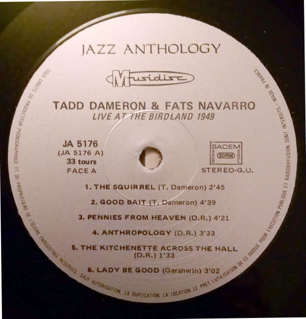 Tadd Dameron & Fats Navarro - Live At Birdland 1949 - LP