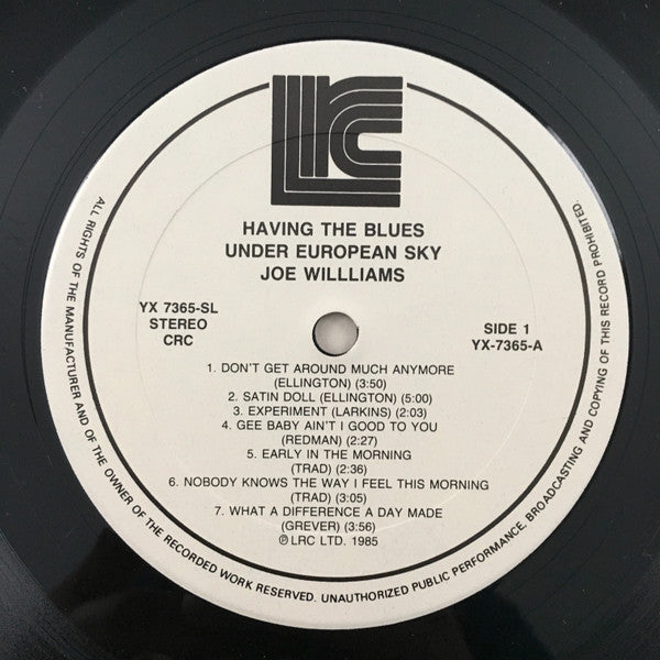 Joe Williams - Having The Blues Under European Sky - LP