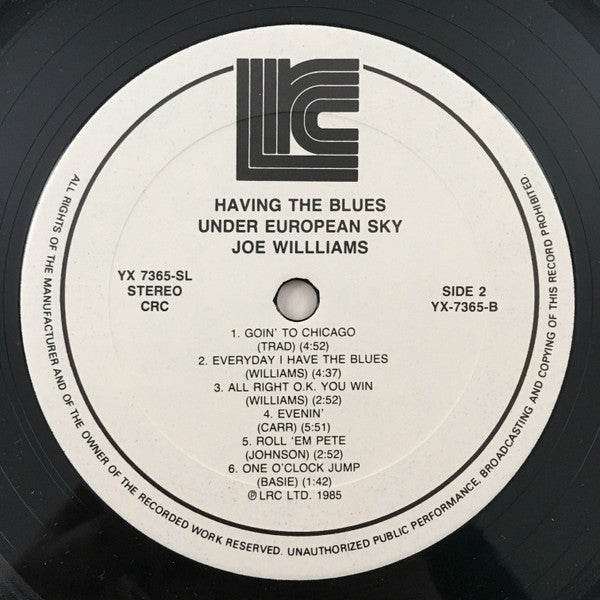Joe Williams - Having The Blues Under European Sky - LP