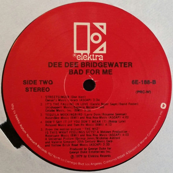 Dee Dee Bridgewater - Bad For Me - LP