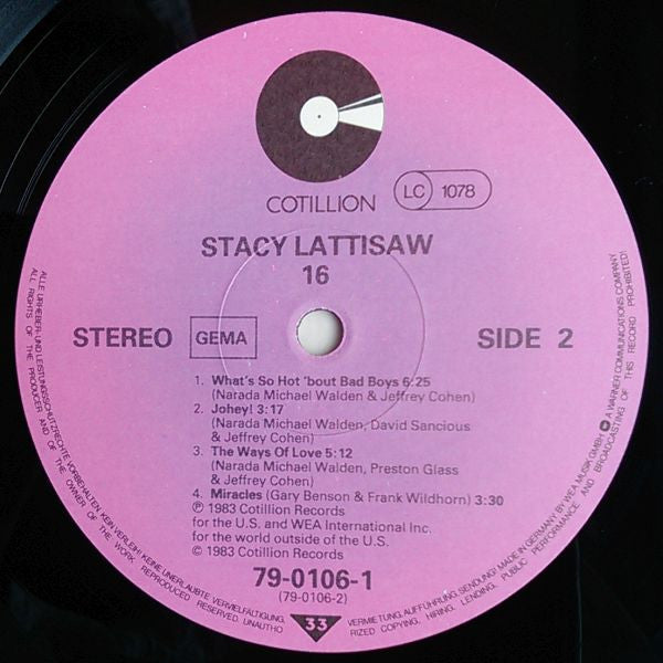 Stacy Lattisaw - Sixteen - LP