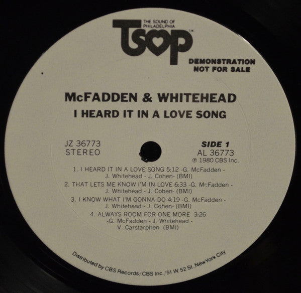 McFadden & Whitehead - I Heard It In A Love Song - LP