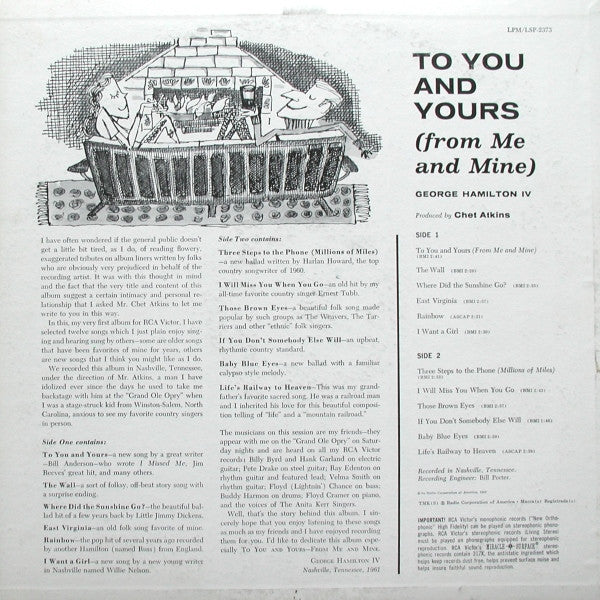 George Hamilton IV - To You And Yours (From Me And Mine) - LP