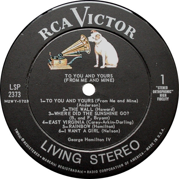 George Hamilton IV - To You And Yours (From Me And Mine) - LP