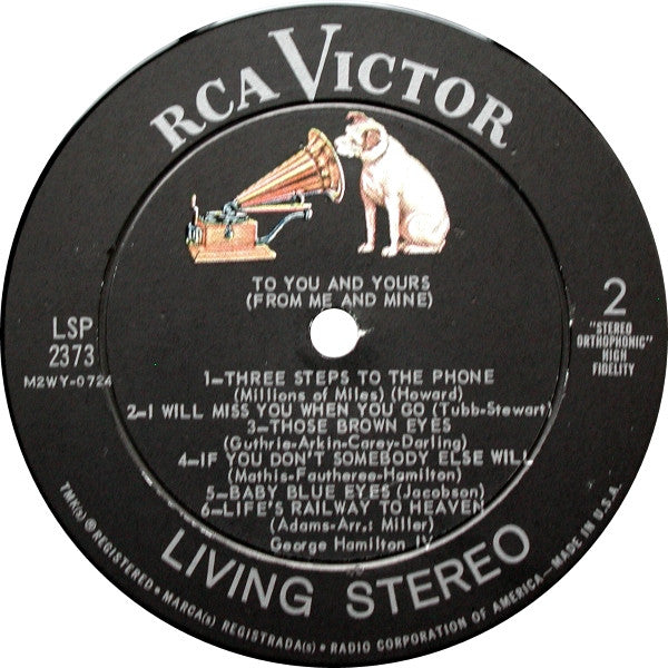 George Hamilton IV - To You And Yours (From Me And Mine) - LP