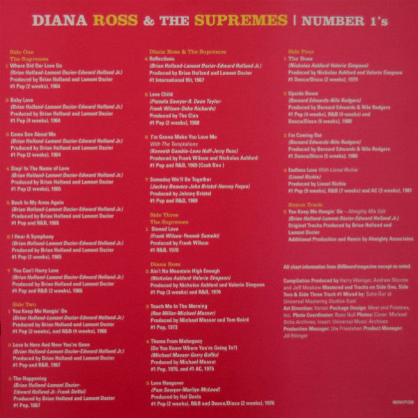 Diana Ross & The Supremes* - The #1'S - LP