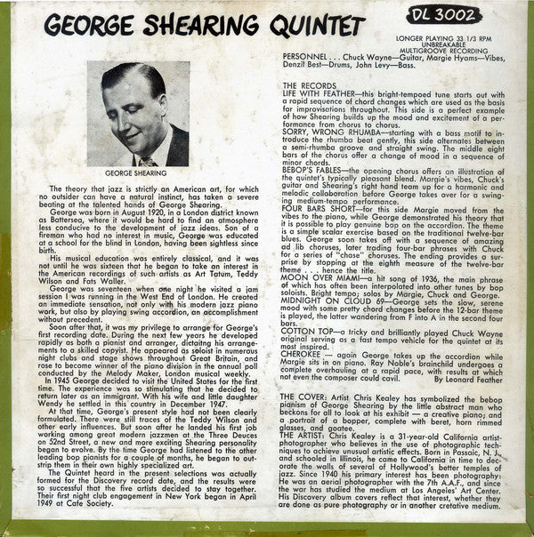 George Shearing Quintet* - George Shearing Quintet - LP