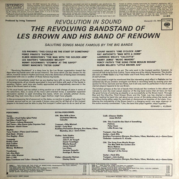 Les Brown And His Band Of Renown - Revolution In Sound The Revolving Bandstand Of Les Brown And His Band Of Renown Saluting Songs Made Famous By the Big Bands - LP