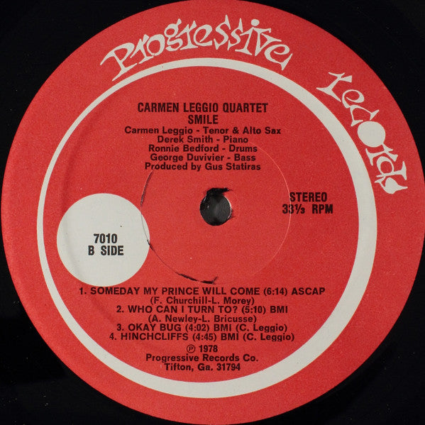 Carmen Leggio Quartet - Smile - LP