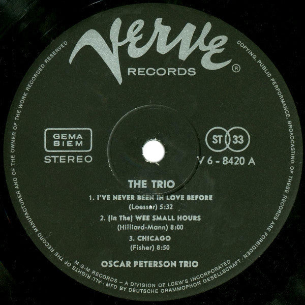 The Oscar Peterson Trio - The Trio : Live From Chicago - LP
