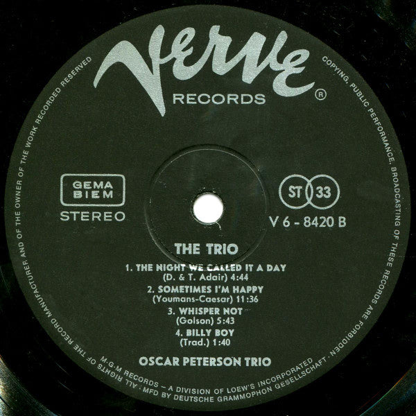 The Oscar Peterson Trio - The Trio : Live From Chicago - LP