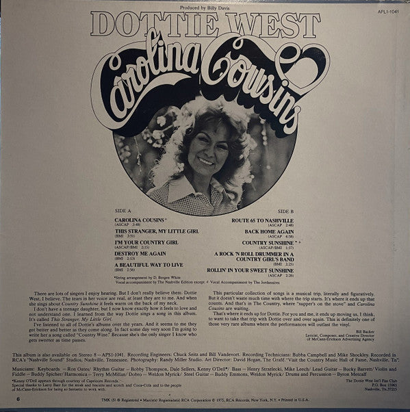 Dottie West - Carolina Cousins - LP