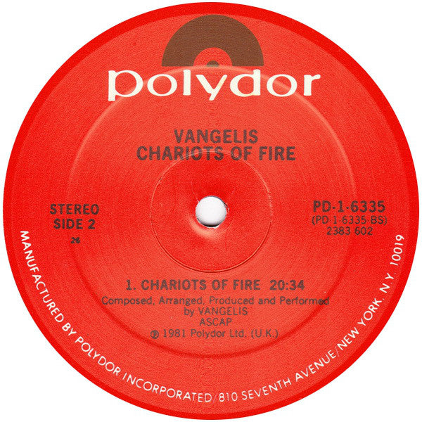 Vangelis - Chariots Of Fire - LP
