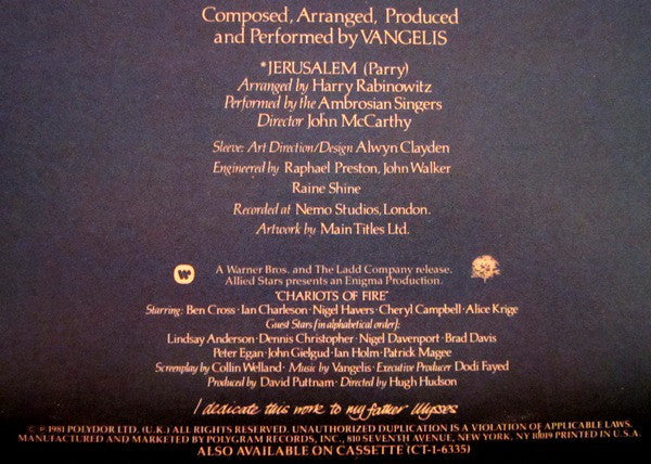 Vangelis - Chariots Of Fire - LP