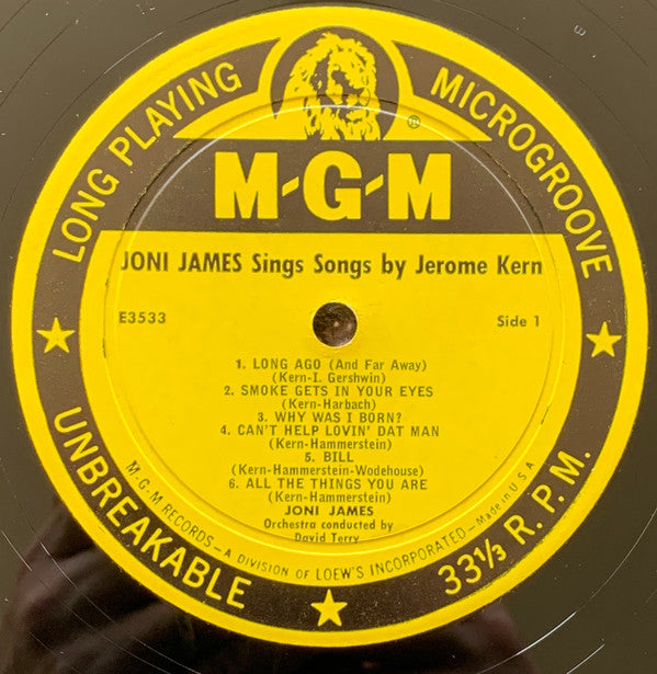 Joni James - Sings Songs By Jerome Kern And Songs By Harry Warren - LP