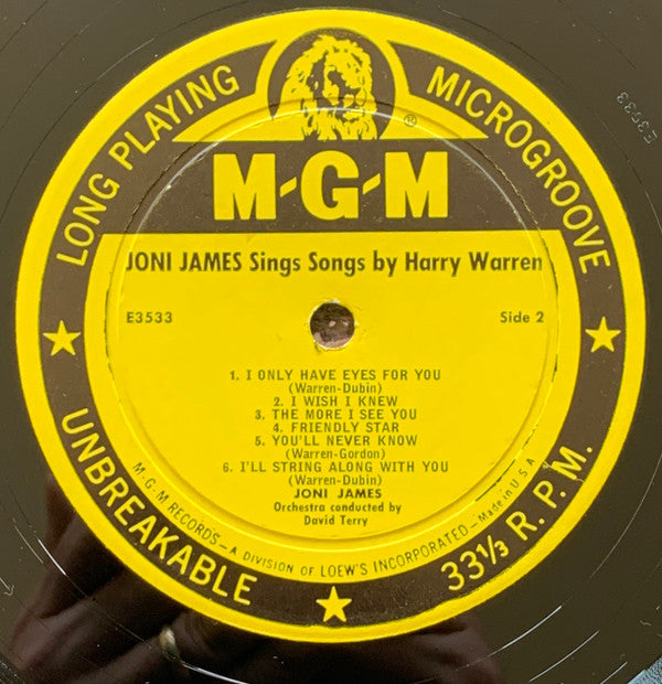 Joni James - Sings Songs By Jerome Kern And Songs By Harry Warren - LP