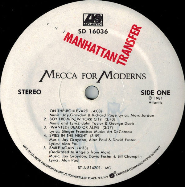 The Manhattan Transfer - Mecca For Moderns - LP