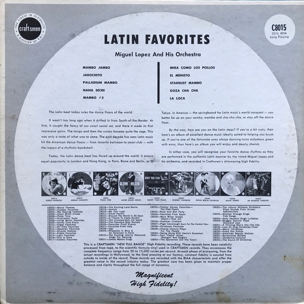 Miguel Lopez And His Orchestra - Latin Favorites - LP