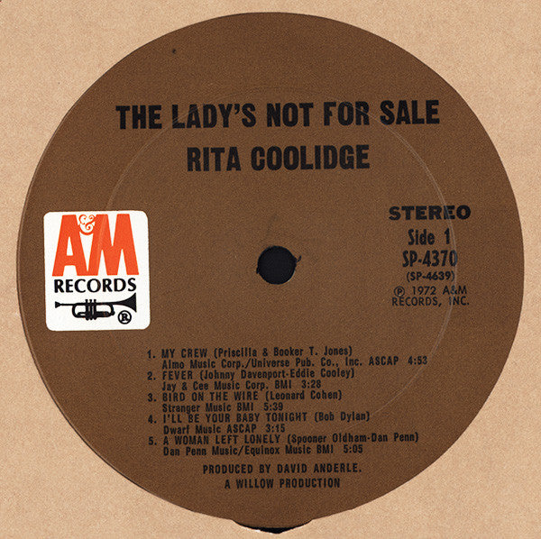 Rita Coolidge - The Lady's Not For Sale - LP