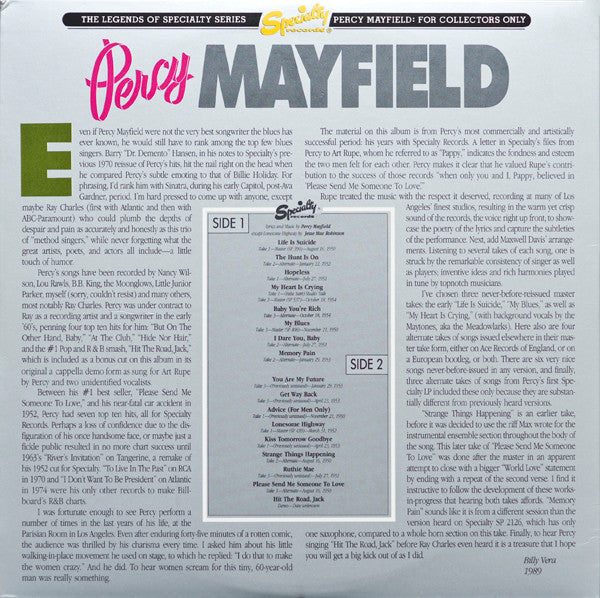 Percy Mayfield - For Collectors Only - LP