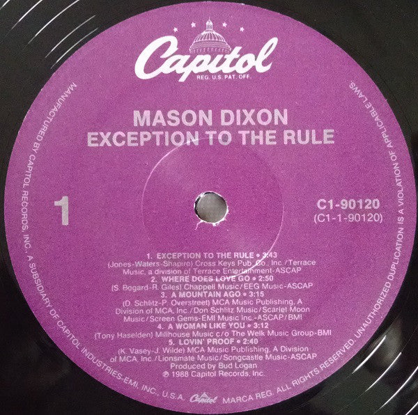 Mason Dixon - Exception To The Rule - LP