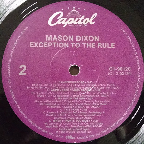 Mason Dixon - Exception To The Rule - LP