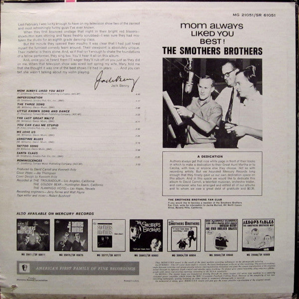 The Smothers Brothers* - Mom Always Liked You Best! - LP