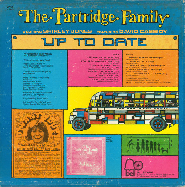 The Partridge Family Starring Shirley Jones Featuring David Cassidy - Up To Date - LP
