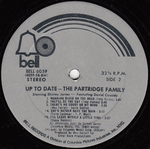 The Partridge Family Starring Shirley Jones Featuring David Cassidy - Up To Date - LP