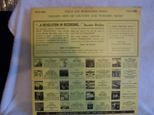 Texas Jim Robertson - Golden Hits Of Country & Western Music - LP