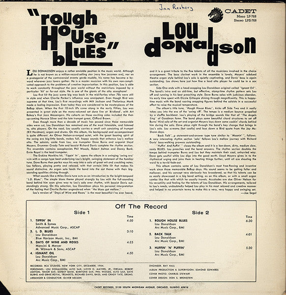 Lou Donaldson - Rough House Blues - LP