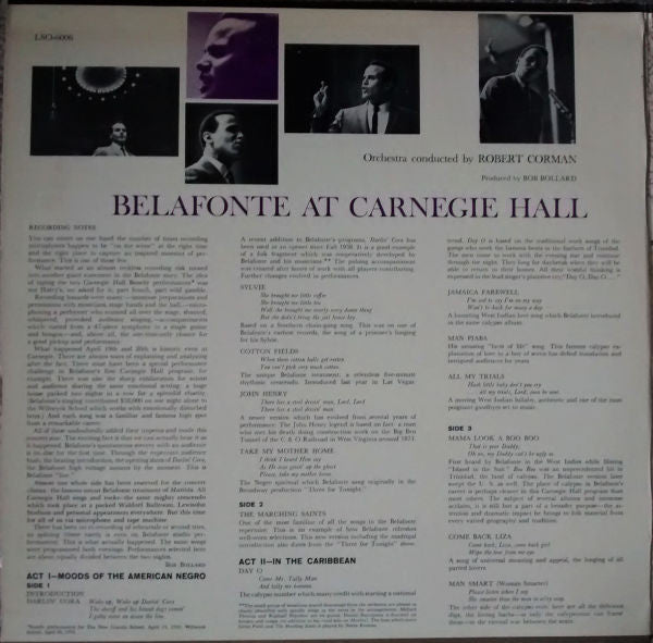 Belafonte* - Belafonte At Carnegie Hall: The Complete Concert - LP