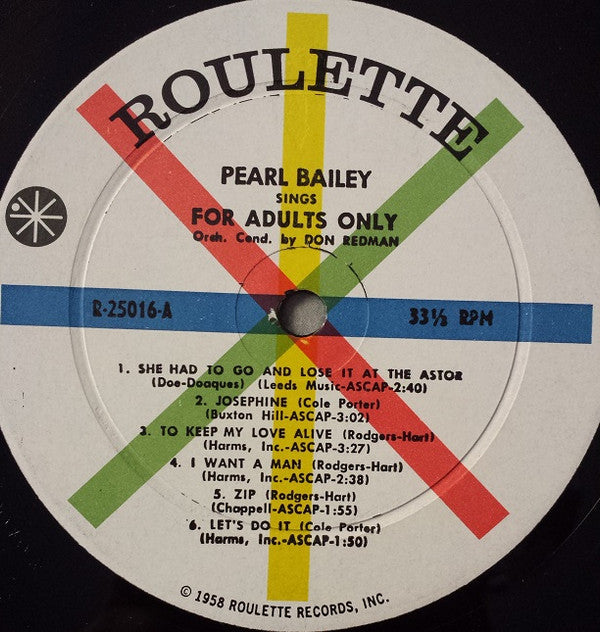 Pearl Bailey - Pearl Bailey Sings For Adults Only - LP