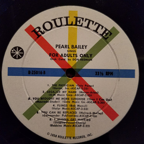 Pearl Bailey - Pearl Bailey Sings For Adults Only - LP