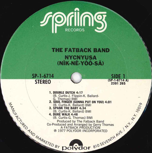 The Fatback Band - NYCNYUSA (Nĭk-Nē-Yōō-Sä) - LP