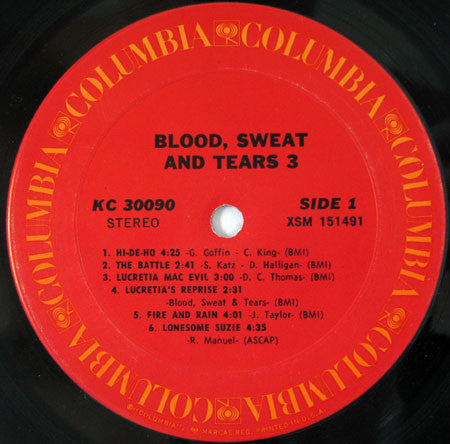 Blood, Sweat And Tears - Blood, Sweat And Tears 3 - LP