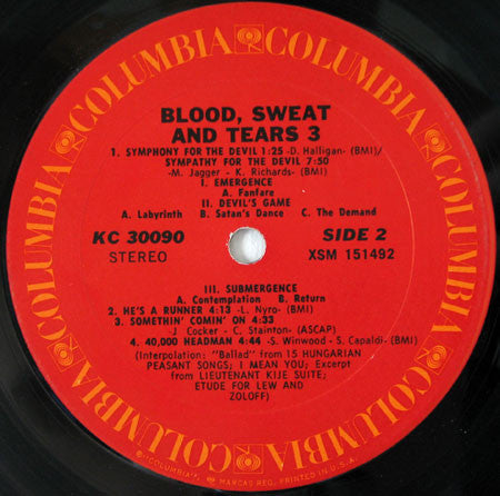 Blood, Sweat And Tears - Blood, Sweat And Tears 3 - LP