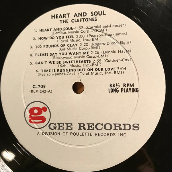 The Cleftones - Heart And Soul - LP