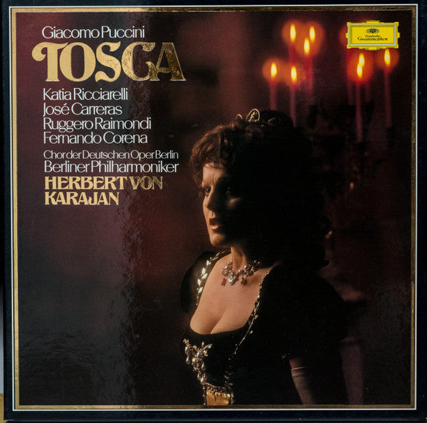 Giacomo Puccini, Herbert Von Karajan, Berliner Philharmoniker, Chor der Deutschen Oper Berlin, Katia Ricciarelli, José Carreras, Fernando Corena, Victor von Halem, Wolfgang Bünten - Tosca - LP