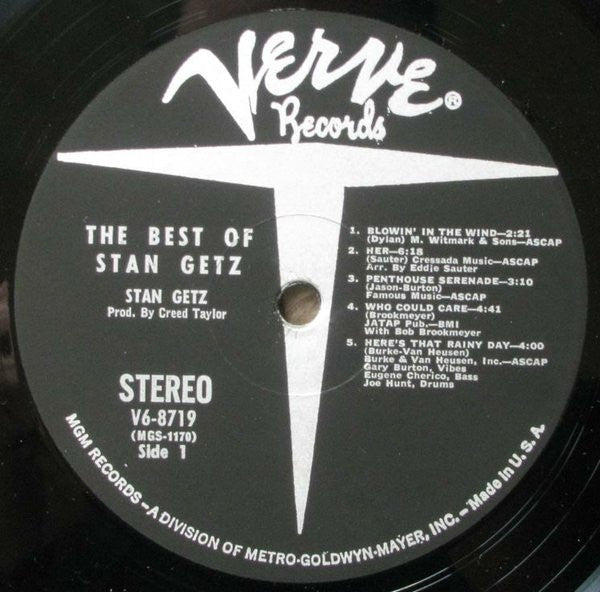 Stan Getz - The Best Of Stan Getz - LP