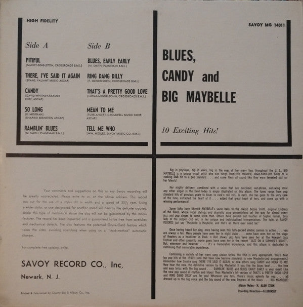 Big Maybelle - Blues, Candy & Big Maybelle - LP