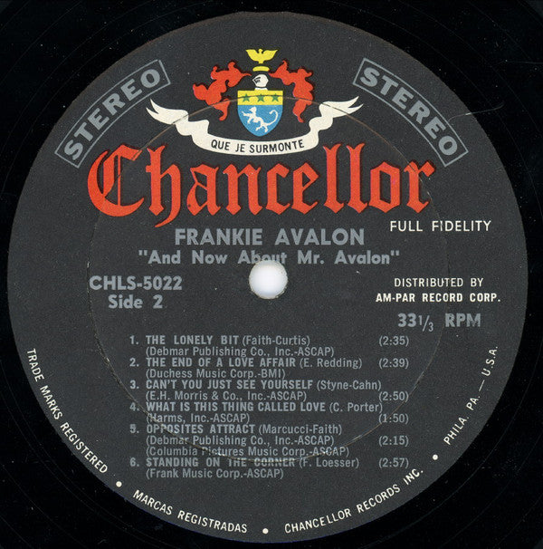 Frankie Avalon - ... And Now About Mr. Avalon - LP
