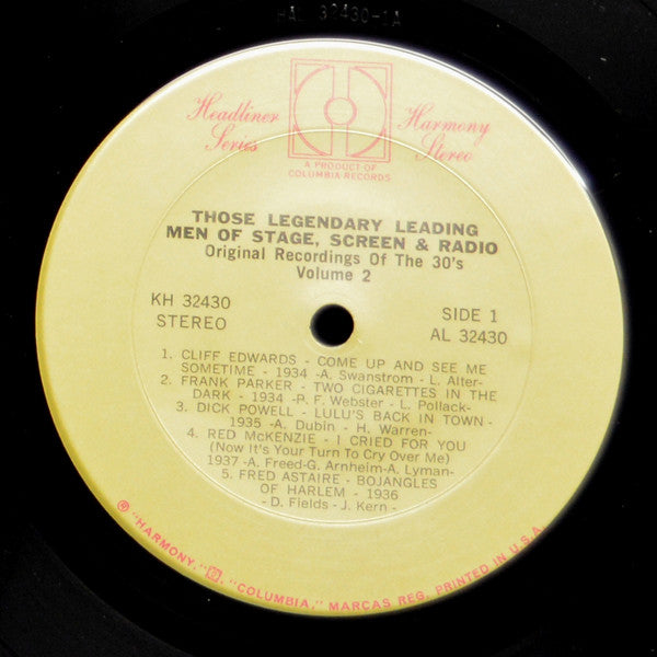 Various - Those Legendary Leading Men Of Stage, Screen & Radio Vol. 2 - LP