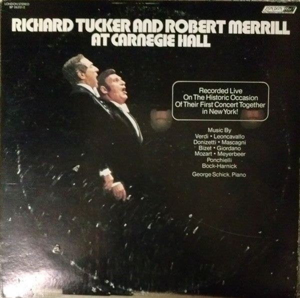 Richard Tucker And Robert Merrill - Richard Tucker And Robert Merrill At Carnegie Hall - LP