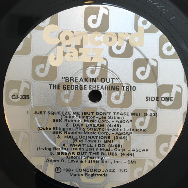 The George Shearing Trio* With Ray Brown And Marvin "Smitty" Smith - Breakin' Out - LP