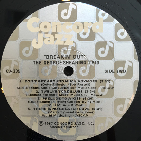 The George Shearing Trio* With Ray Brown And Marvin "Smitty" Smith - Breakin' Out - LP