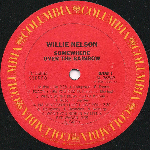 Willie Nelson - Somewhere Over The Rainbow - LP
